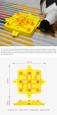 Thumbnail for Blue-green Interactive Slow Feeder Puzzle Toy for Dogs - Durable Pet Food Dispenser Bowl