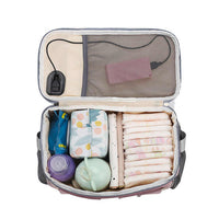 Thumbnail for Grey Stroller Organizer Bag - Multi-Functional Baby Bag with Touchscreen Window, USB Port, and Bottle Holders