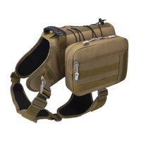 Thumbnail for Khaki Dog Tactical Backpack Harness - Adjustable Outdoor Camouflage Saddle Bag for Dogs