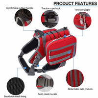 Thumbnail for Red Dog Tactical Backpack Harness - Adjustable Outdoor Camouflage Saddle Bag for Dogs