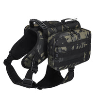 Thumbnail for Camouflage Dog Tactical Backpack Harness - Adjustable Outdoor Camouflage Saddle Bag for Dogs
