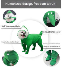 Thumbnail for S Green Waterproof Full-Cover Pet Raincoat with Hood and Booties
