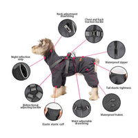Thumbnail for XXXL Laser Adjustable Waterproof Reflective Dog Raincoat with Harness Design