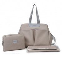 Thumbnail for Grey Multi-functional Baby Diaper Bag with Changing Mat - Travel & Stroller-Friendly Design