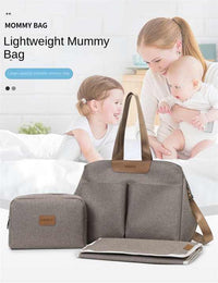 Thumbnail for Dark Grey Multi-functional Baby Diaper Bag with Changing Mat - Travel & Stroller-Friendly Design