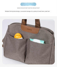Thumbnail for Dark Grey Multi-functional Baby Diaper Bag with Changing Mat - Travel & Stroller-Friendly Design