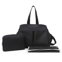 Thumbnail for Black Multi-functional Baby Diaper Bag with Changing Mat - Travel & Stroller-Friendly Design