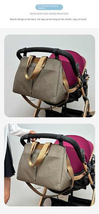 Thumbnail for Black Multi-functional Baby Diaper Bag with Changing Mat - Travel & Stroller-Friendly Design
