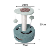 Thumbnail for Avocado Interactive Cat Scratching Post with Playful Ball Toys, Flower Design - 35cm Height, 26cm Base