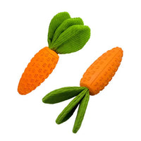 Thumbnail for 2 PCS Durable Rubber Carrot Dog Toy – Squeaky Chew Toy for Large Dogs, Puppy Teething & Dental Care, Interactive Play for Bored Pets