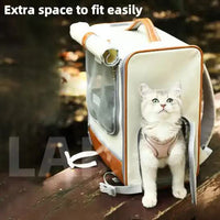 Thumbnail for Beige Large Capacity Breathable Foldable Pet Trolley - Travel Cat Carrier with Wheels, Portable, Spacious, and Convenient for Two Cats
