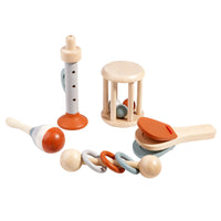 Thumbnail for Wooden Orff Instrument Set for Kids – Includes Rattle, Maraca, Bell, Trumpet, and Bed Bell – Early Learning Musical Toy for Toddlers