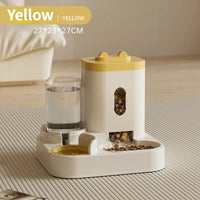 Thumbnail for Yellow Automatic Pet Feeder and Water Dispenser - Smart Dog Bowl & Cat Feeder, Universal Pet Feeding Station, Electric Pet Water Fountain