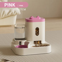 Thumbnail for Pink Automatic Pet Feeder and Water Dispenser - Smart Dog Bowl & Cat Feeder, Universal Pet Feeding Station, Electric Pet Water Fountain