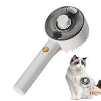 Thumbnail for White Pet Grooming Spray and Massage Brush | One-Click Hair Removal Comb for Cats & Dogs | UV Sterilization for Mites Control