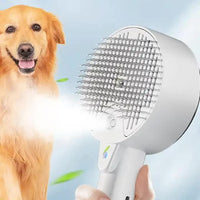 Thumbnail for Pink Pet Grooming Spray and Massage Brush | One-Click Hair Removal Comb for Cats & Dogs | UV Sterilization for Mites Control