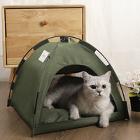 Thumbnail for M Green Foldable Breathable Summer Pet Tent with Cooling Mat - Portable Outdoor and Indoor Pet Shelter