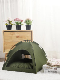 Thumbnail for M Green Foldable Breathable Summer Pet Tent with Cooling Mat - Portable Outdoor and Indoor Pet Shelter