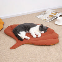 Thumbnail for 2 Pcs Yellow Leaf-Shaped Pet Sleeping Mat - Durable Dog Floor Pad & Cat Bed for Sleeping and Playtime