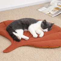 Thumbnail for 2 Pcs Yellow Leaf-Shaped Pet Sleeping Mat - Durable Dog Floor Pad & Cat Bed for Sleeping and Playtime
