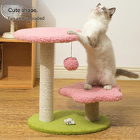 Thumbnail for Pink Compact Cat Climbing Frame with Dual-Level Sisal Posts and Playful Design – Perfect for Scratching and Jumping
