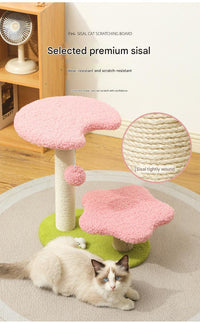 Thumbnail for Pink Compact Cat Climbing Frame with Dual-Level Sisal Posts and Playful Design – Perfect for Scratching and Jumping