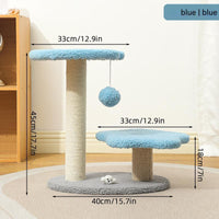 Thumbnail for Blue Compact Cat Climbing Frame with Dual-Level Sisal Posts and Playful Design - Perfect for Scratching and Jumping