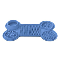 Thumbnail for Blue Silicone Pet Licking Mat Slow Feeder Pad with Strong Suction and Foldable Design, Heat Resistant -40°C to 240°C, for Dogs and Cats