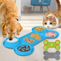 Thumbnail for Blue Silicone Pet Licking Mat Slow Feeder Pad with Strong Suction and Foldable Design, Heat Resistant -40°C to 240°C, for Dogs and Cats