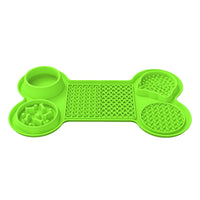 Thumbnail for Green Silicone Pet Licking Mat Slow Feeder Pad with Strong Suction and Foldable Design, Heat Resistant -40°C to 240°C, for Dogs and Cats