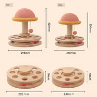 Thumbnail for Large Pink Interactive Cat Scratching Post with Ball Track – Fun Mushroom-Shaped Cat Toy for Play, Scratching, and Entertainment