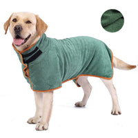 Thumbnail for M Green Pet Dog Quick-Dry Bathrobe - Absorbent Towel Robe for Medium and Large Dogs