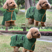 Thumbnail for M Green Pet Dog Quick-Dry Bathrobe - Absorbent Towel Robe for Medium and Large Dogs