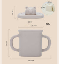 Thumbnail for Light Brown Silicone Baby Training Cup with Dual Handles, Duck-Bill & Snack Cup Lids, Spill-Proof & Drop-Proof