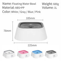 Thumbnail for Grey Anti-Spill Floating Pet Water Bowl for Dogs and Cats - 1L Capacity, Splash-Proof and Anti-Wet Mouth Design