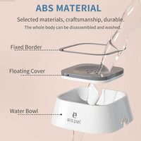 Thumbnail for White Anti-Spill Floating Pet Water Bowl for Dogs and Cats - 1L Capacity, Splash-Proof and Anti-Wet Mouth Design