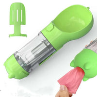 Thumbnail for Green Portable Pet Water Bottle with Waste Bag Dispenser - 300ml Leak-Proof Travel Hydration Solution