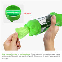 Thumbnail for Green Portable Pet Water Bottle with Waste Bag Dispenser - 300ml Leak-Proof Travel Hydration Solution