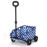Thumbnail for Blue Foldable Pet Travel Wagon for Small Dogs - Lightweight and Portable