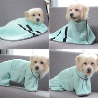 Thumbnail for 2PCS/S Size Green Soft and Absorbent Dog Bathrobe Towel - Cozy Pet Drying Wrap for Small to Medium Dogs