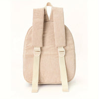 Thumbnail for Cute Khaki Bear Backpack - Soft Corduroy Material with Adjustable Straps