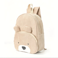 Thumbnail for Cute Black Bear Backpack - Soft Corduroy Material with Adjustable Straps