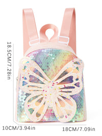 Thumbnail for Glitter Butterfly Sequin Backpack - Sparkling Small Backpack for Kids
