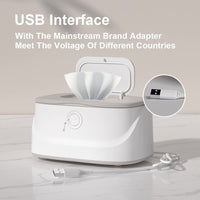 Thumbnail for White USB-Powered Baby Wet Wipes Warmer - Portable and Adjustable Heating