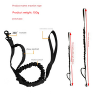 Thumbnail for XL Black Hands-Free Dog Leash with Adjustable Waist Belt - Shock Absorbing Bungee Lead