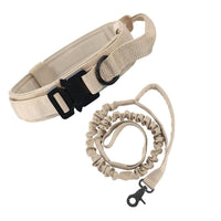 Thumbnail for XL khaki Hands-Free Dog Leash with Adjustable Waist Belt - Shock Absorbing Bungee Lead