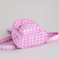 Thumbnail for Green Kids Bunny Ear Gingham Backpack - Cute Mini Bag for Girls