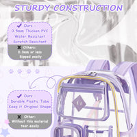 Thumbnail for Black Clear Transparent Backpack - Stylish PVC School Bag with Multiple Pockets