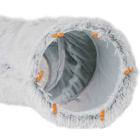 Thumbnail for Rainbow Luxury Plush Cat Bed with Hidden Tunnel - Soft Round Pet Bed for Cats and Small Dogs