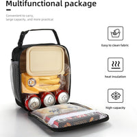 Thumbnail for Black-grey Set of 2 Handheld Insulated Lunch Bags for Food Storage